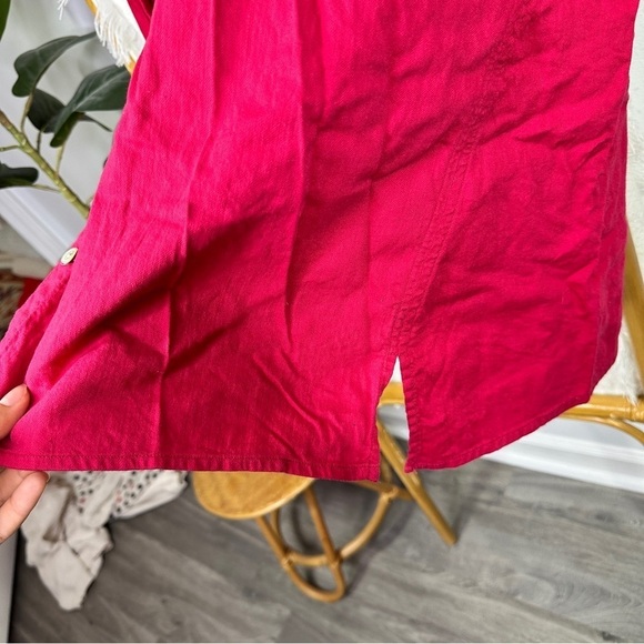 Eileen Fisher Pink Organic Cotton Blouse sz M - Picture 2 of 4